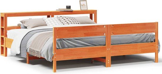 vidaXL Bedframe Massief Grenenhout Wasbruin 180x200 cm
