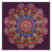 Diversen Crystal Art diamond painting kaart Purple Mandala 18 x 18 cm