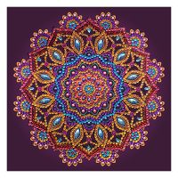 Crystal Art Diamond Painting Card Purple Mandala 18 x 18 cm