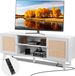 VEVOR Rieten TV-standaard, 191 cm, televisie, boho TV-kast, wit, TV-meubel