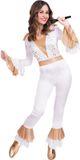 Amscan Verkleedkostuum Disco-queen Dames Wit/Goud Maat XL