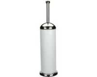 Merkloos WC borstel - RVS - wit - inclusief houder - 40 cm
