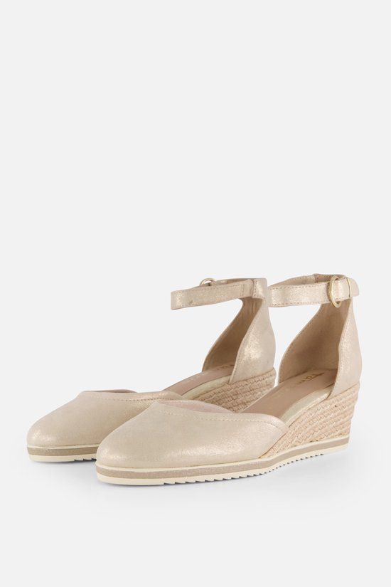 Tamaris Espadrilles Sleehak Goud Leer - Dames - Maat 38