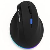 BLUESTORK Souris ergonomique pour droitier - 2,4 GHz + Bluetooth - Bouton bleu, 4800 DPI - Noir