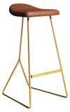 Tabouret de bar avec cadre doré et assise confortable