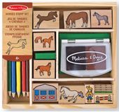 Merkloos Houten paarden stempelset