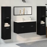 vidaXL Badkamermeubel Set Zwart Eiken 4-delig 90 x 38,5 x 46 cm