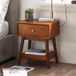 Julian Bowen Lowry Bijzettafel met 1 lade, hout, kersenas, h 55 x B 45 x D 35 cm