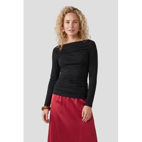 Anytime Anytime jersey top met gedrapeerd detail zwart