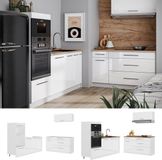 Vicco Keuken Fame-Line, Wit Hoogglans/Wit, 340 cm, WB Marmer