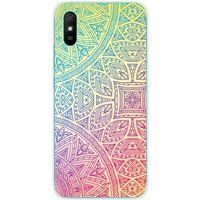 1001coques Bedrukt siliconen hoesje compatibel met Xiaomi Redmi 9A, Xiaomi Redmi 9AT, Xiaomi Redmi 9i mandala pastel