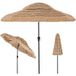 Costway Parasol Paille Pe Inclinable 275 cm, Style Hawaïen Exotique