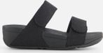 FitFlop Lulu Adjustable Shimmerlux Slides Dames Slippers - All Black - Maat 40