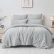 TRANKIELO® - Ensemble de literie 200x220 cm - Microfibre, Respirant, Repassage facile, Gris