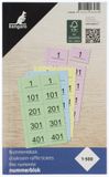 Kangaro Nummerblok - 120x200mm - 70 grams - Nummers 1-500 - 4 Blokken - Assorti Kleuren