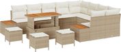 vidaXL Tuinbank Set 13 st Beige Poly rattan