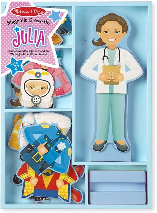 MELISSA & DOUG Houten Aankleedpop Julia 24-delig