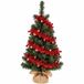 Merkloos / Sans marque Inge's Christmas Decor Gmbh Kunst kerstboom - 75 cm - jute zak - met folieslinger rood - kunstboom