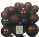 Decoris Kerstballen - 26x st - kaneel bruin - 6-8-10 cm - kunststof