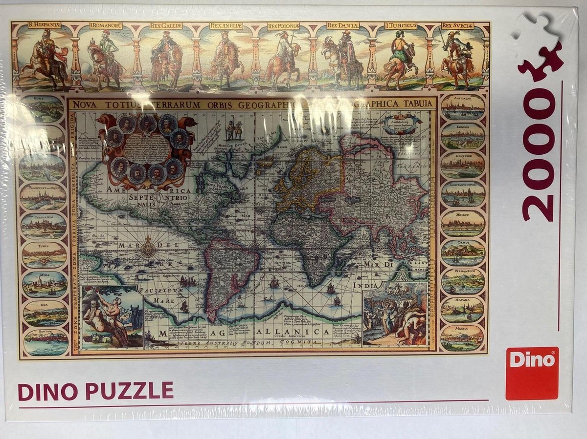 Dino Toys historische puzzel van de wereld 2000 stukjes