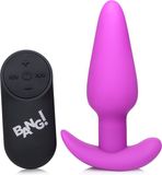 Bang! XR Brands Vibrating Silicone Butt Plug with Remote Control purple
