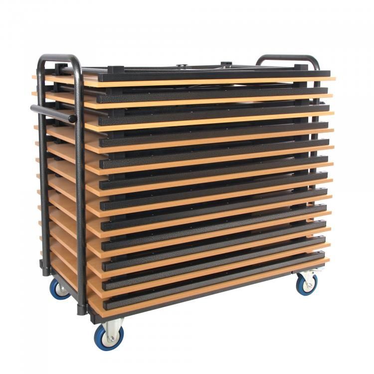 HorecaTraders Transportkar klaptafels | Verstelbaar | 10-12 Tafels | Hamerslag