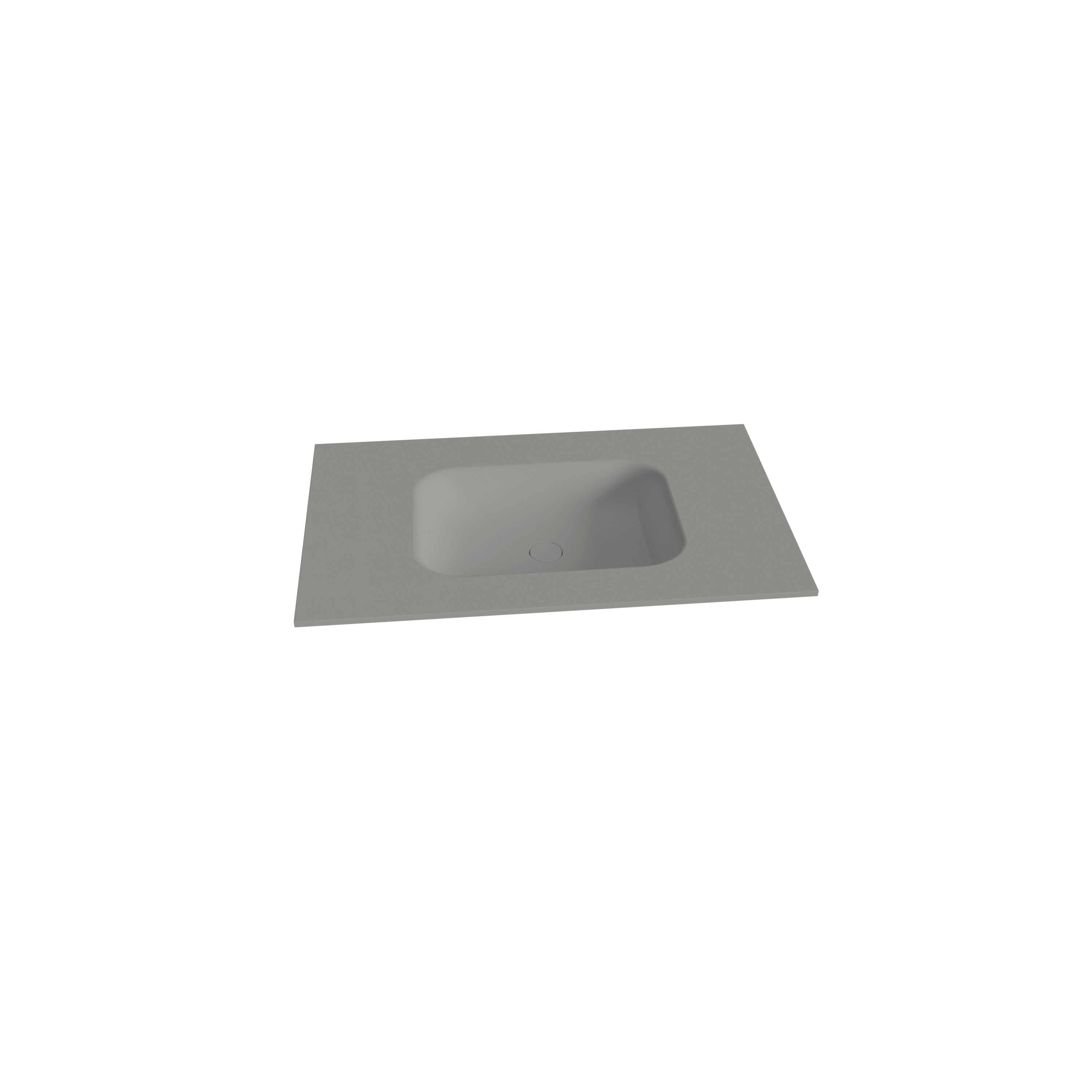 Balmani Balmani Tablo Arcato enkele wastafel met afvoerplug mat steengrijze Solid Surface 90 x 55 cm
