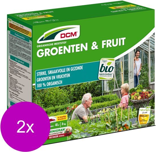 DCM Meststof Groenten & Fruit - Moestuinmeststoffen - 2 x 3 kg
