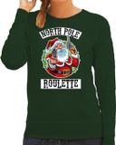 Bellatio Decorations Northpole Foute Kerst sweater / kersttrui roulette groen voor dames - L