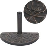 vidaXL Parasolvoet halfrond 9 kg hars bronskleurig