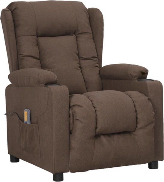 vidaXL Massagestoel stof taupe