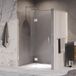 Brauer Void - Nisdeur - 2-Delig - Helder Glas - 140 x 200 cm - Omkeerbaar - met Draaideur 70 cm - Aan Glas - incl. Glascoating - Chroom