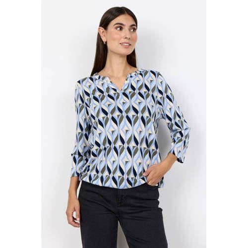 Soyaconcept top met print - lichtblauw