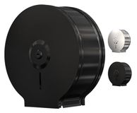 Jumbo toiletpapierdispenser (zwart) - wandmontage industriële toiletpapierhouder, commerciële kwaliteit, roestvrij staal, vergrendelbare badkamerdispenser voor 9" rollen