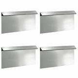 vidaXL Slakkenhekje - 4 stuks - 50 x 3,5 x 25 cm - Gegalvaniseerd staal - Zilver