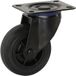 Meso Zwenkwiel rubber Zwart 100mm - 75kg draagvermogen