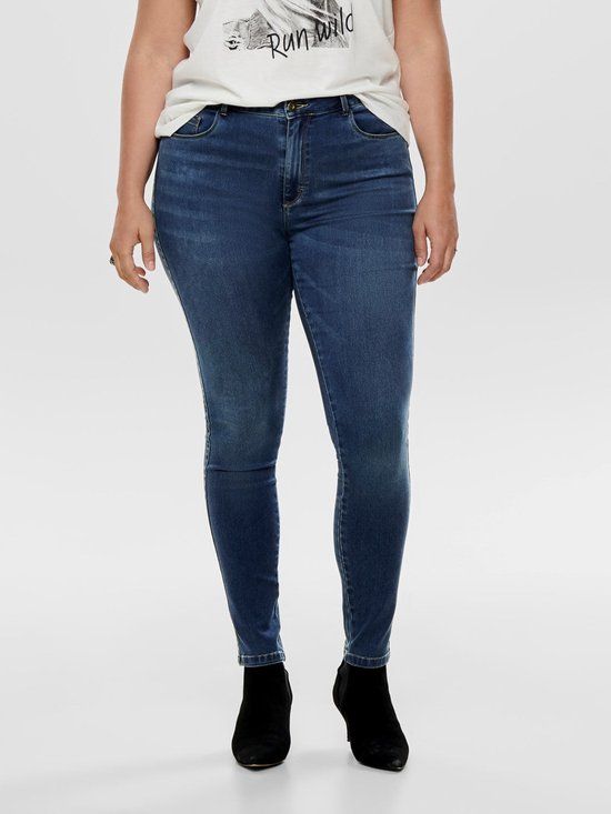 Carmakoma Caraugusta broek blauw 52 / 30 - Dames - Katoen - Slim Fit - Casual - Maat 52 - Hoog - Grote maten