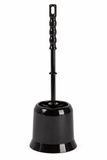 Plasticforte Wc Borstel - met houder - zwart - kunststof - toiletborstel - 37 cm