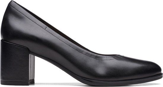 Clarks Dames Freva55 Court D 2 Black Leather Maat 6,5