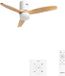 Create - Plafondventilator 40W silent 100% hout (Ø132cm) (ruimtes 10m²-25m²) - Wit / Licht hout - Met licht - Controller voor wandmontage + afstandsbediening - WIND CALM NATURAL WOOD