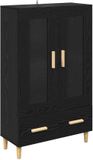 vidaXL Highboard Zwart Eiken 70 x 31 x 115 cm