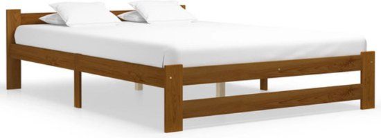 vidaXL Bedframe massief grenenhout honingbruin 160x200 cm