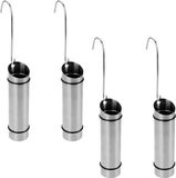 Radiateur verdamper/luchtbevochtiger - set 4x stuks - zilver - roestvrij staal - 21 x 6 cm