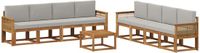 vidaXL Buiten bankenset 9 st Naturel en lichtgrijs Polyester