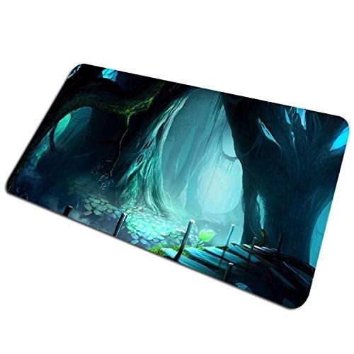 VYAAA Bureauonderlegger van leer en kurk, 110 x 50 cm tafelonderlegger, multifunctionele laptop-muismat, bureaumat voor kantoor en thuis (bruin