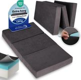 Beautissu VS95 – Premium Opvouwbaar Matras XXL 140x200cm – Extra Dik 14cm Traagschuim Vouwmatras H3 – Wasbar – Eenvoudig Transport – Antraciet