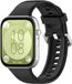 By Qubix Qubix - Siliconen bandje met gesp - Zwart - geschikt voor Huawei Watch Fit 5 / 4 / 3