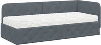 vidaXL Cadre de lit d'angle Velours gris foncé 80 x 200 cm