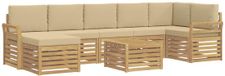 vidaXL - Exterieur - bank - set - 8 - stuks - Wit - en - Beige - Polyester