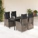Prolenta Maison Exclusive Tuinset voor buiten, 5-delig, met kussens, grijs, van polyrotan
